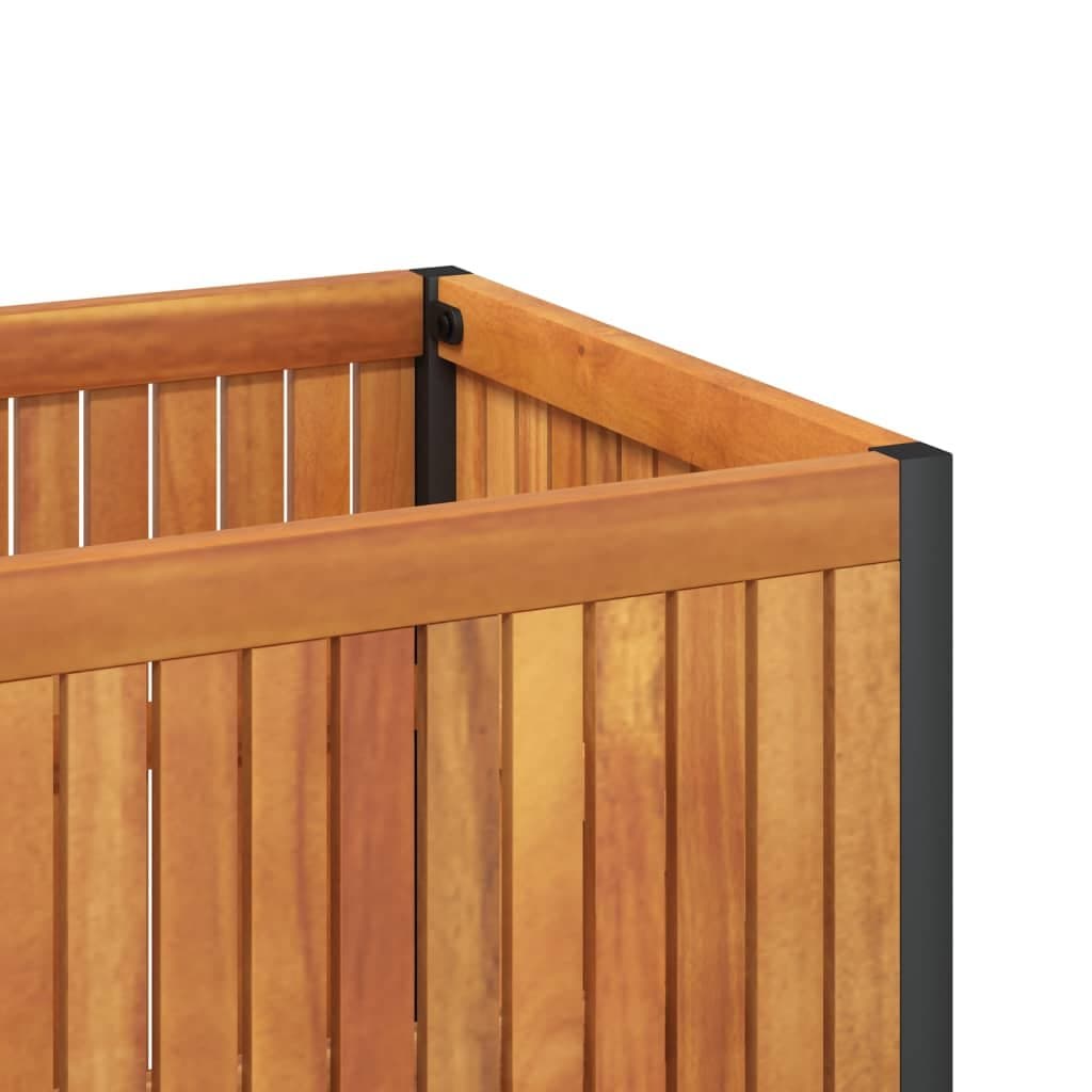 Solid Wood Acacia Garden Planter Box with Steel Frame
