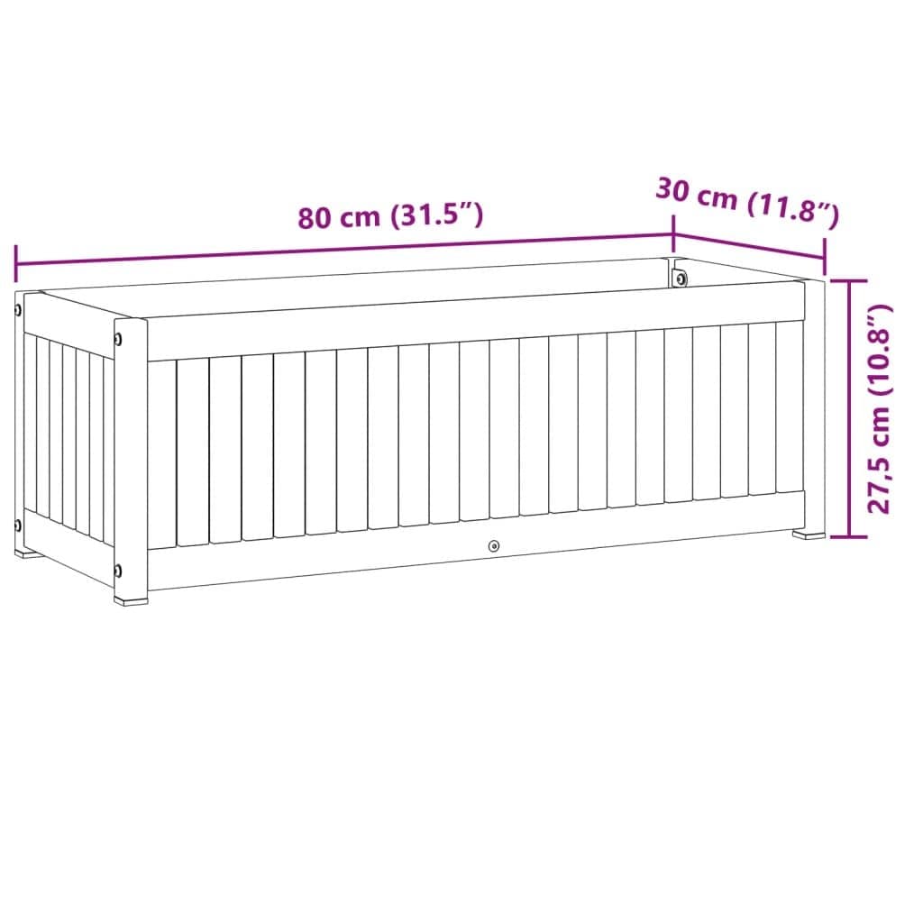 Solid Wood Acacia Garden Planter Box with Steel Frame