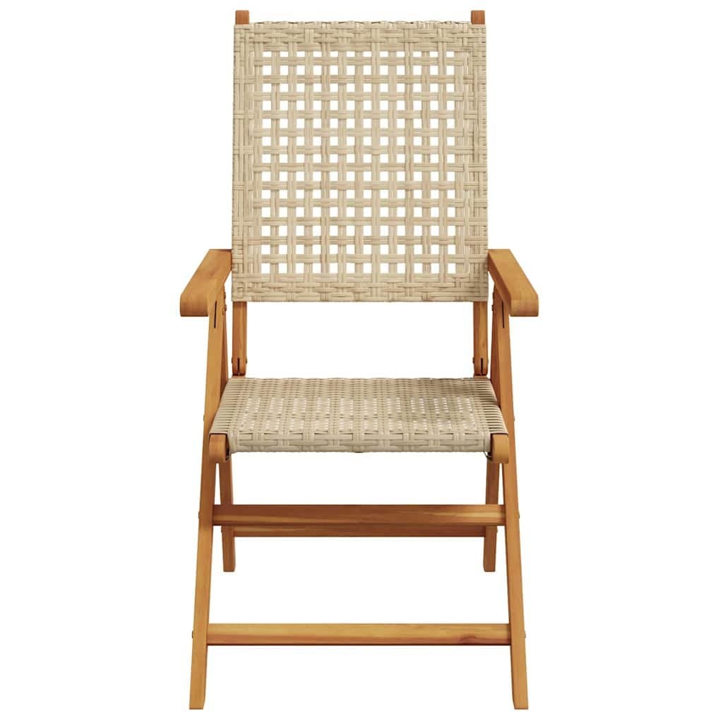 Folding Reclining Garden Chairs 2 pcs Beige