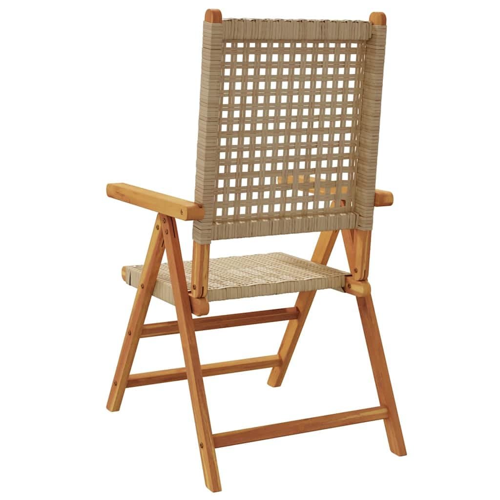 Folding Reclining Garden Chairs 2 pcs Beige