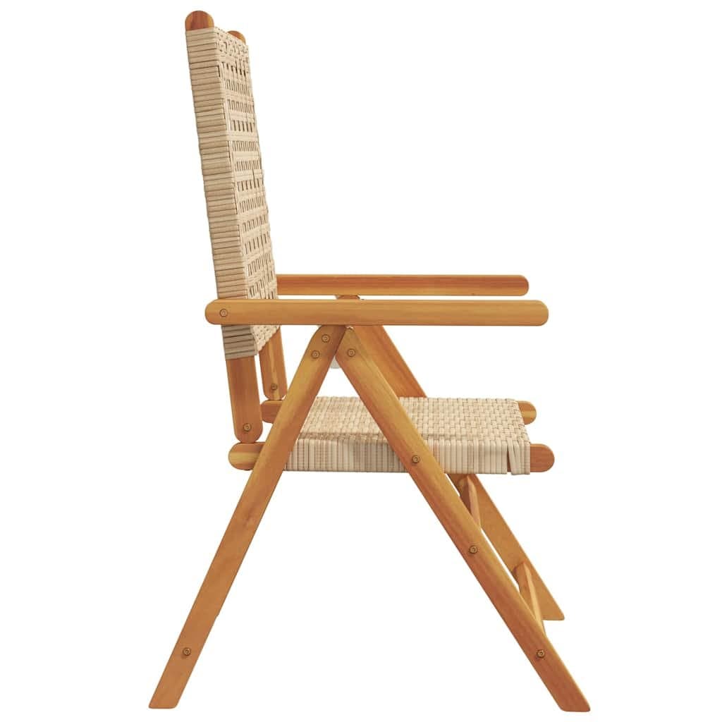 Folding Reclining Garden Chairs 2 pcs Beige
