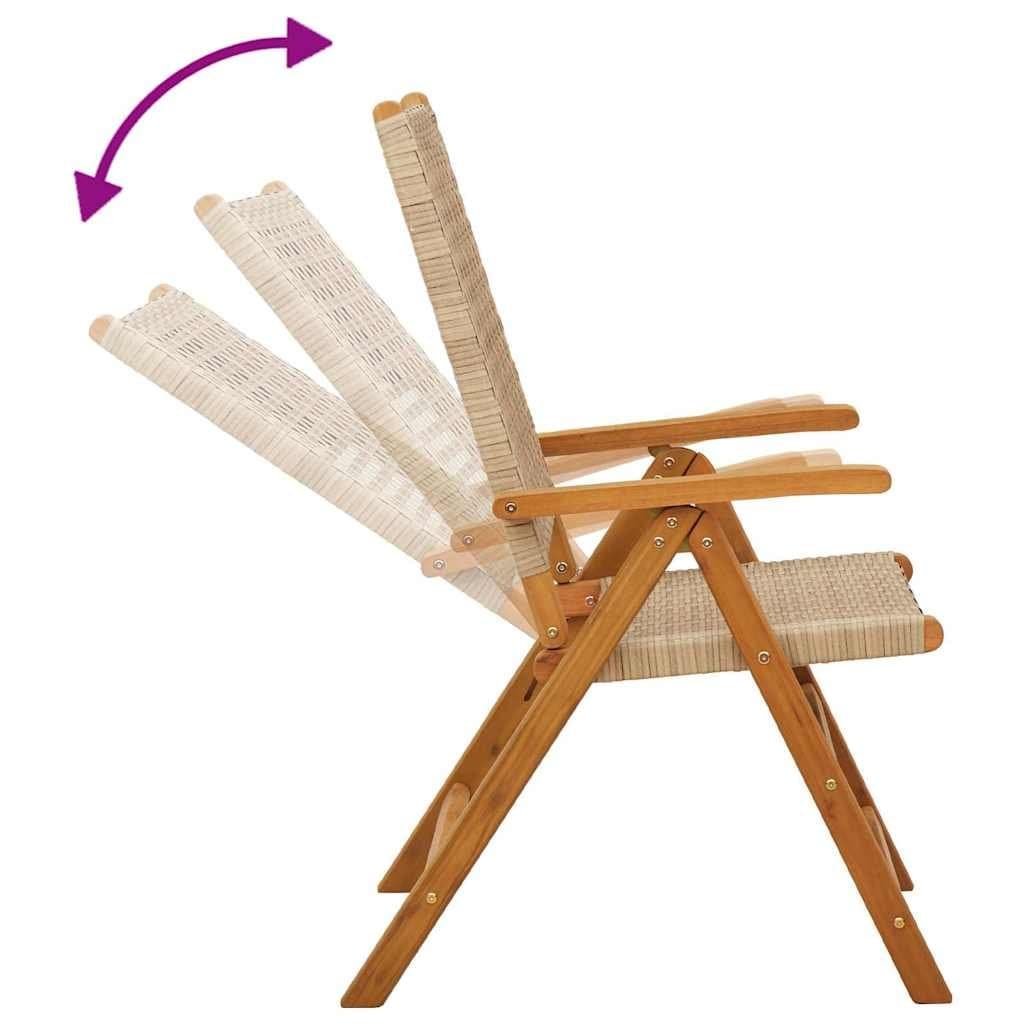 Folding Reclining Garden Chairs 2 pcs Beige