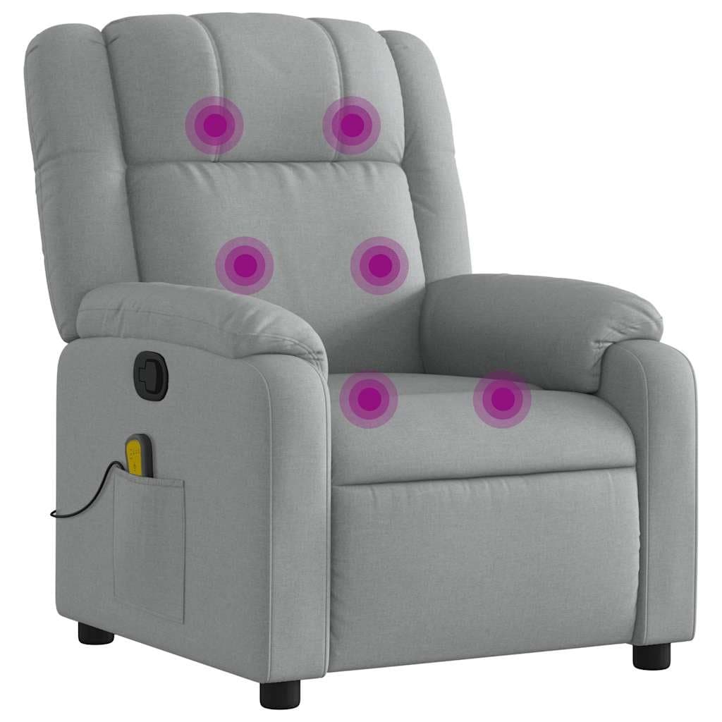Light Grey Fabric Massage Recliner Chair with Vibration