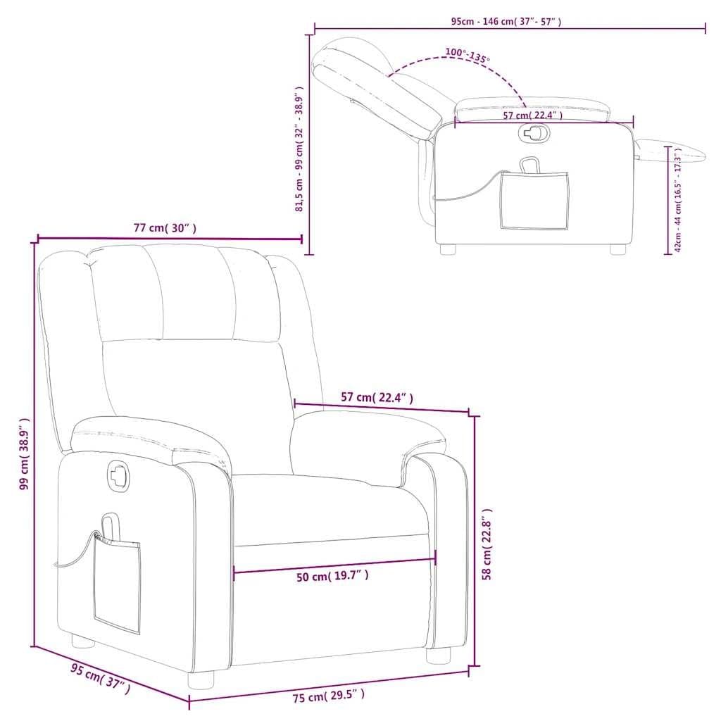Light Grey Fabric Massage Recliner Chair with Vibration