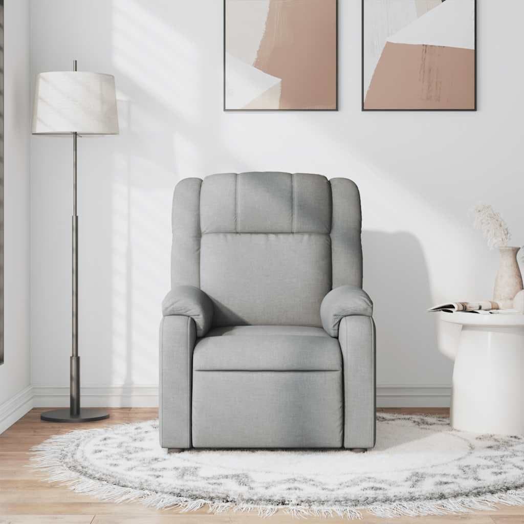 Light Grey Fabric Massage Recliner Chair with Vibration