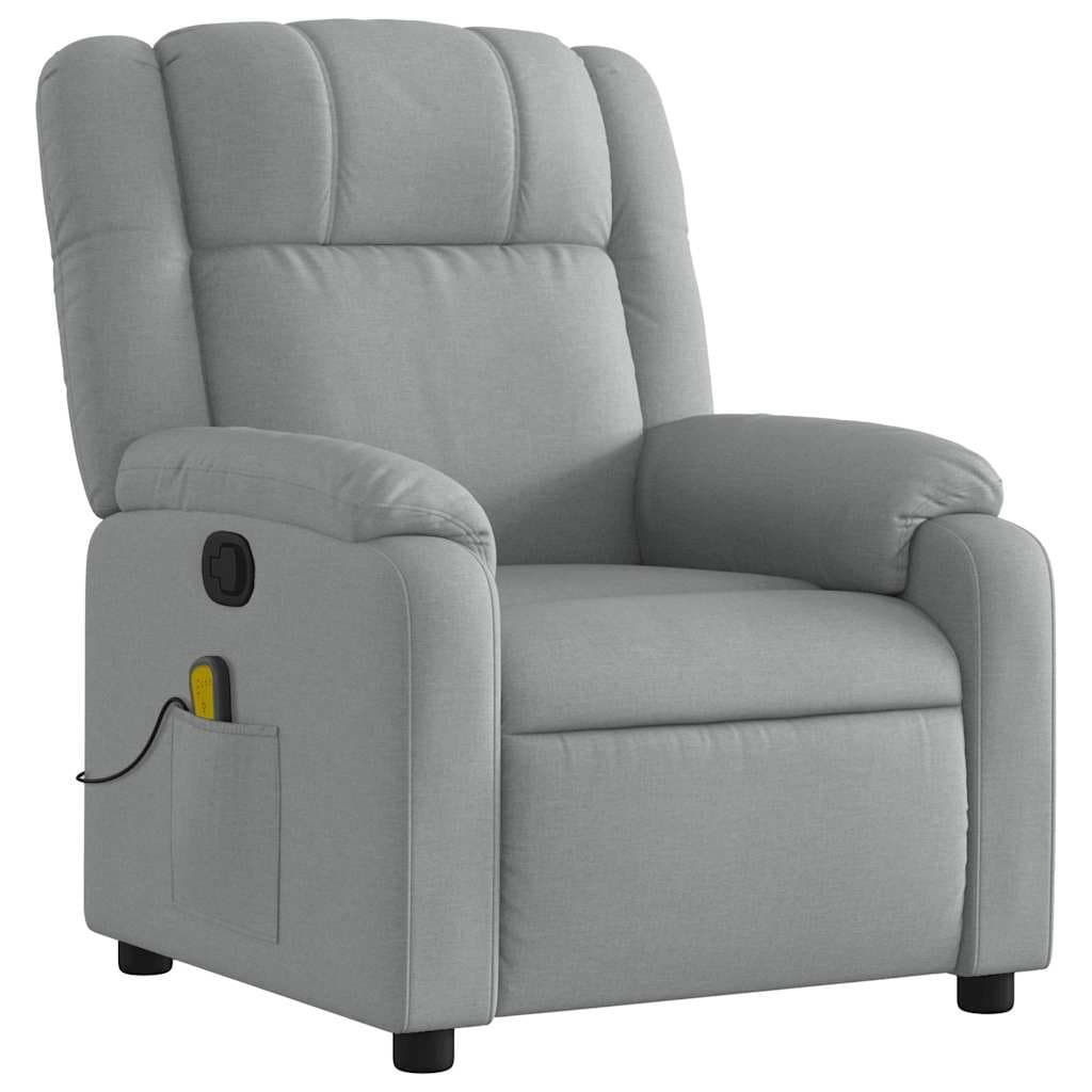 Light Grey Fabric Massage Recliner Chair with Vibration