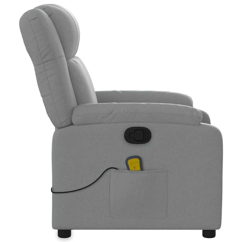 Light Grey Fabric Massage Recliner Chair with Vibration