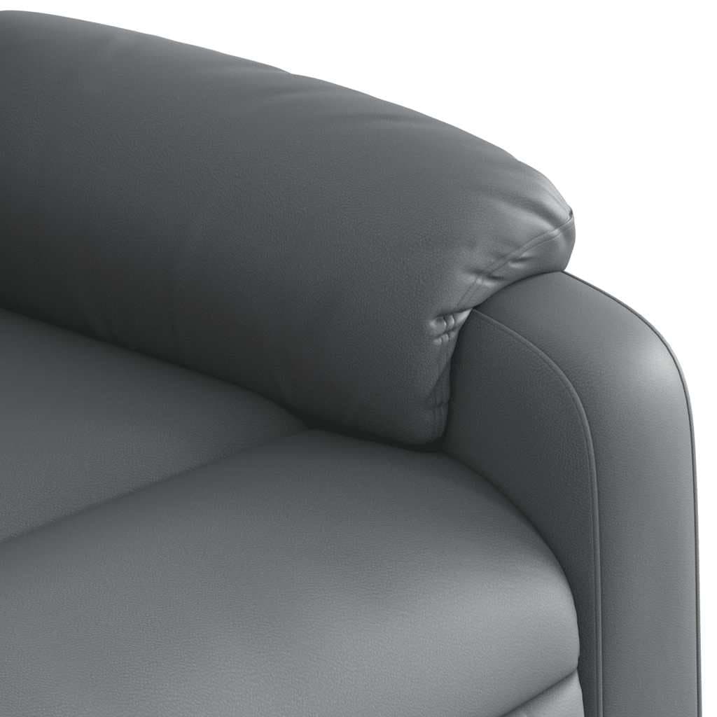 Vibration Massage Recliner Chair in Grey Faux Leather