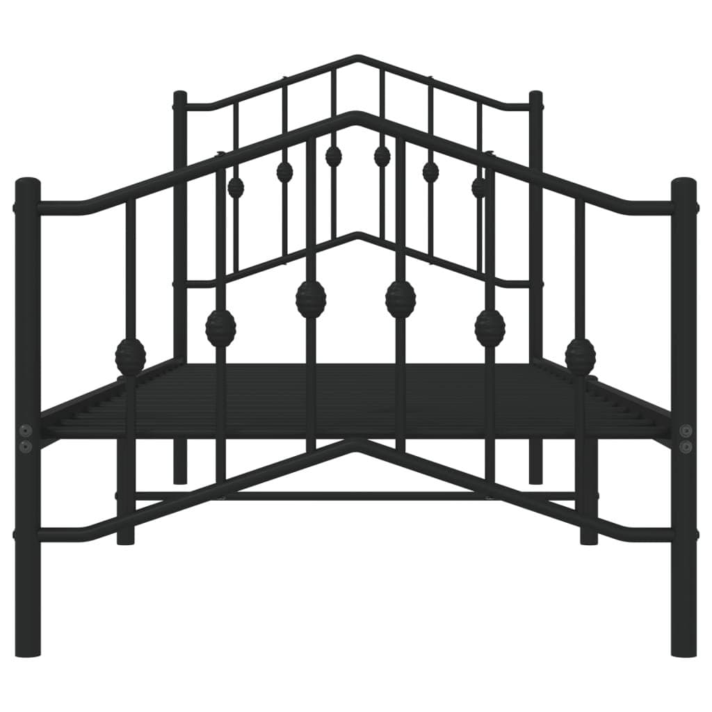 Metal Bed Frame 90x190 cm with Headboard & Footboard
