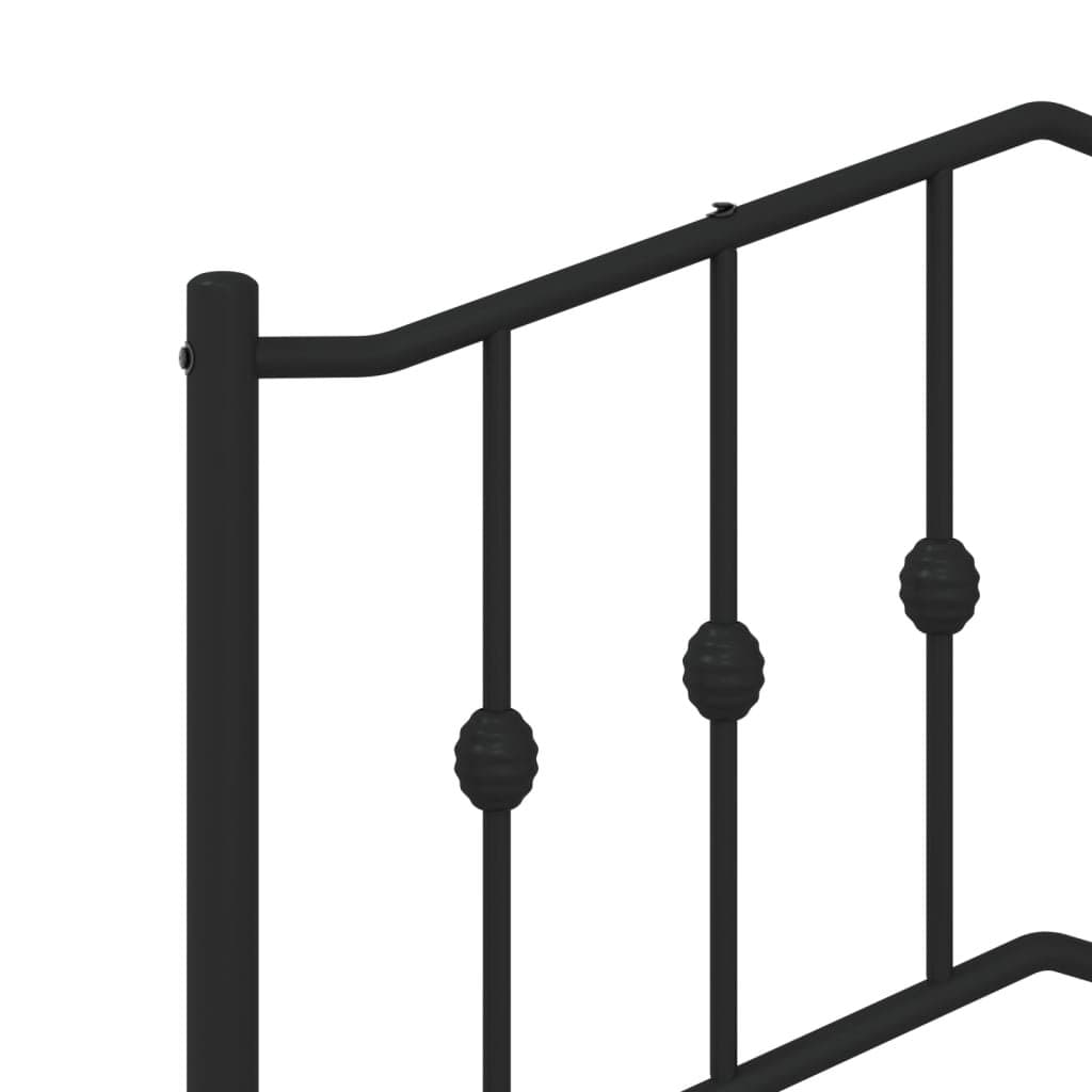Metal Bed Frame 90x190 cm with Headboard & Footboard