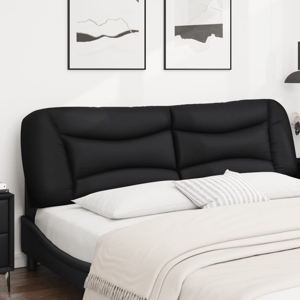 Black Headboard Cushion 180cm in Faux Leather