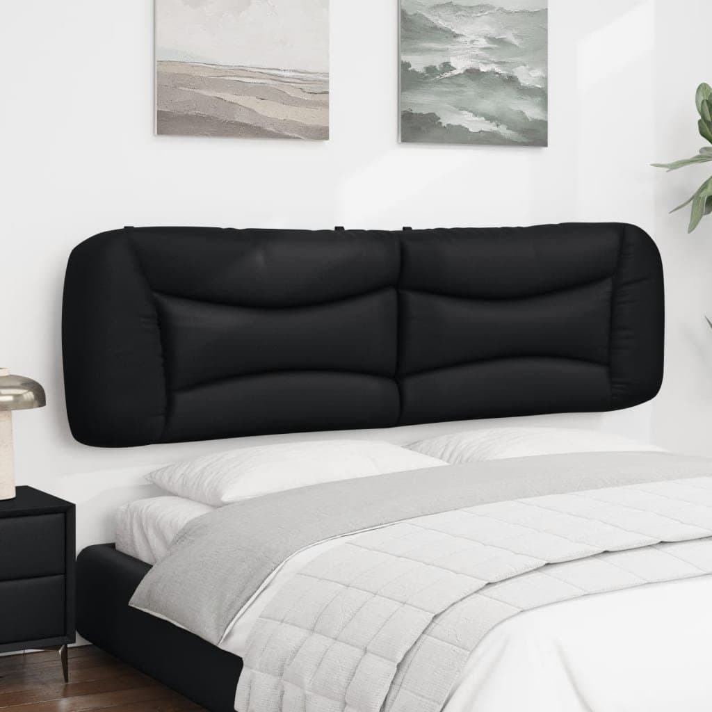 Black Headboard Cushion 180cm in Faux Leather