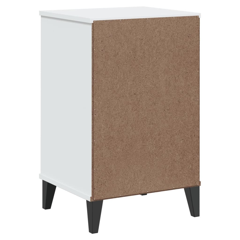 White Engineered Wood Bedside Cabinet for Storage