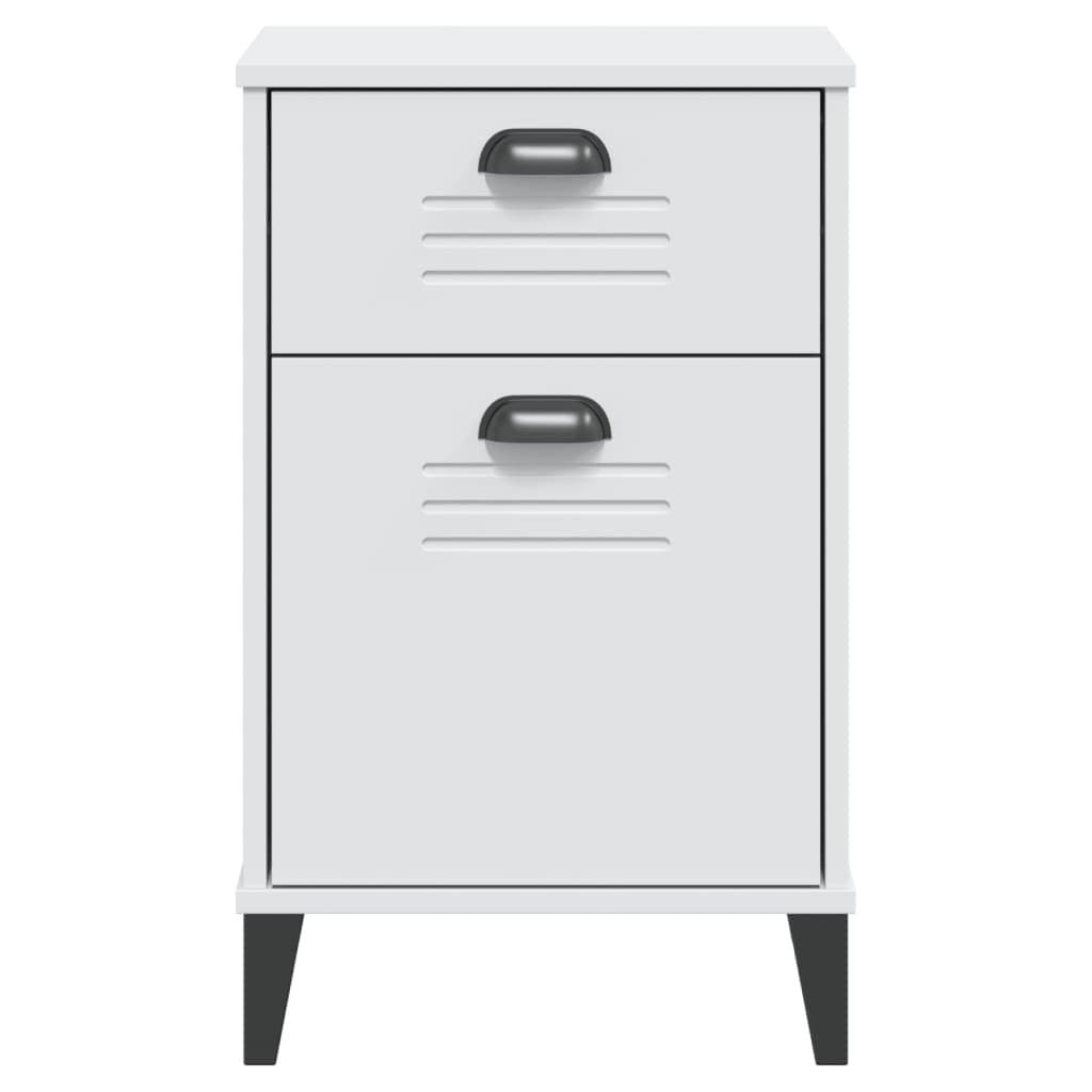 White Bedside Cabinet Nightstand Storage Table Bedroom Furniture with Handles