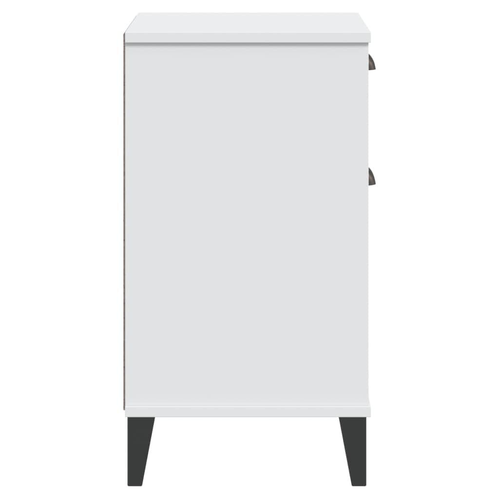 White Bedside Cabinet Nightstand Storage Table Bedroom Furniture with Handles