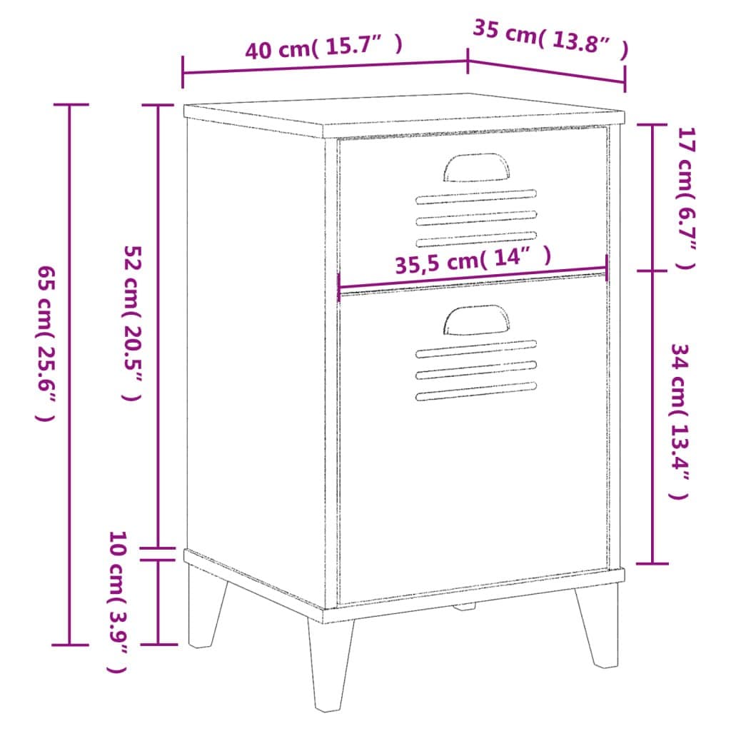 White Bedside Cabinet Nightstand Storage Table Bedroom Furniture with Handles