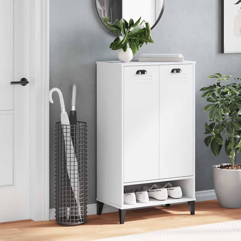 White Engineered Wood Shoe Cabinet for Organising