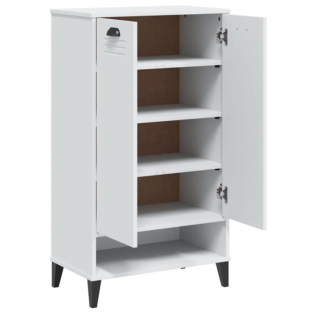 White Engineered Wood Shoe Cabinet for Organising