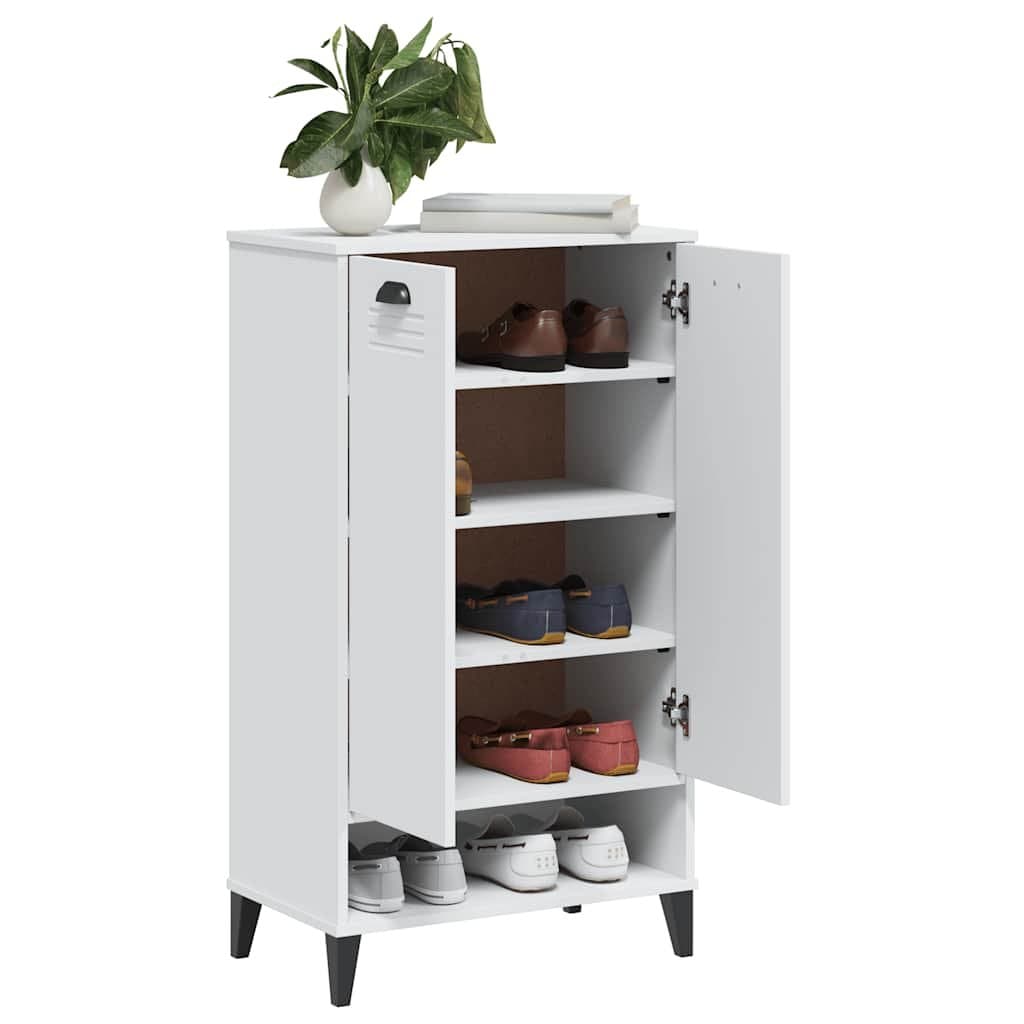 White Engineered Wood Shoe Cabinet for Organising