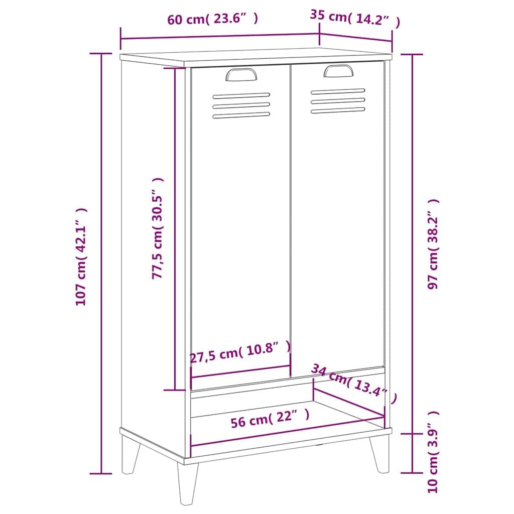 White Engineered Wood Shoe Cabinet for Organising