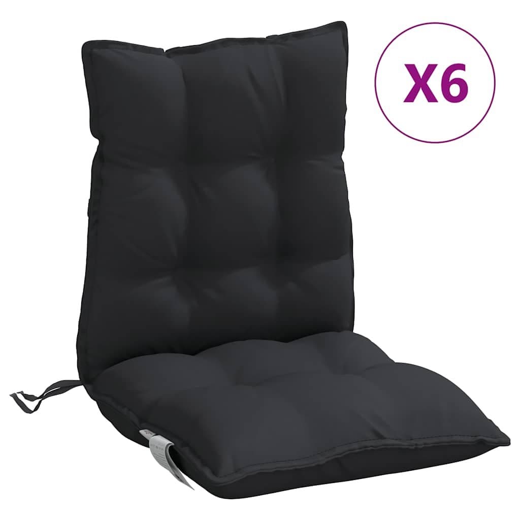 Outdoor Chair Cushions 6 Pack Black Oxford Fabric