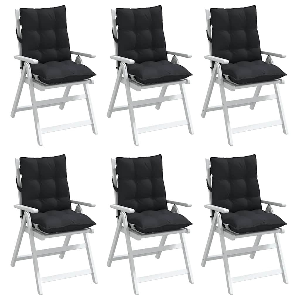 Outdoor Chair Cushions 6 Pack Black Oxford Fabric