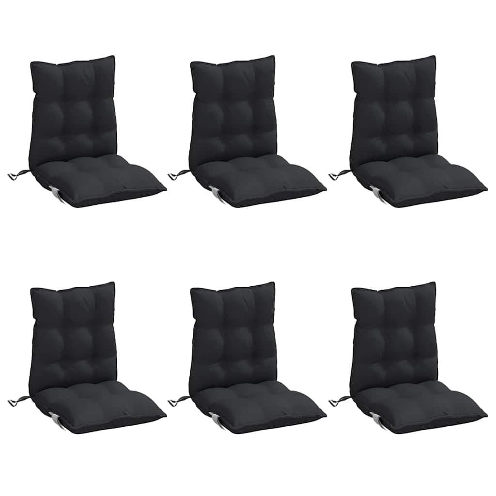 Outdoor Chair Cushions 6 Pack Black Oxford Fabric
