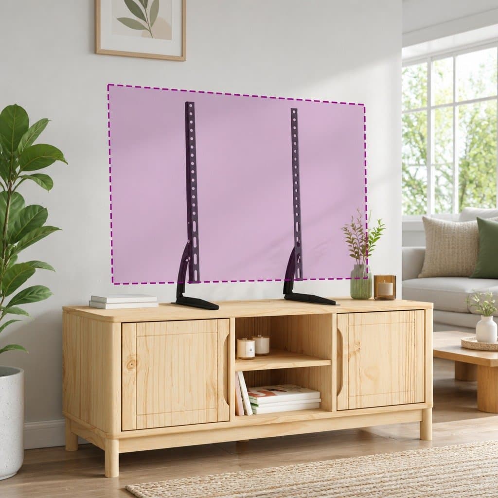 Height Adjustable Black TV Stand Mount for 37-75 Inch Screens