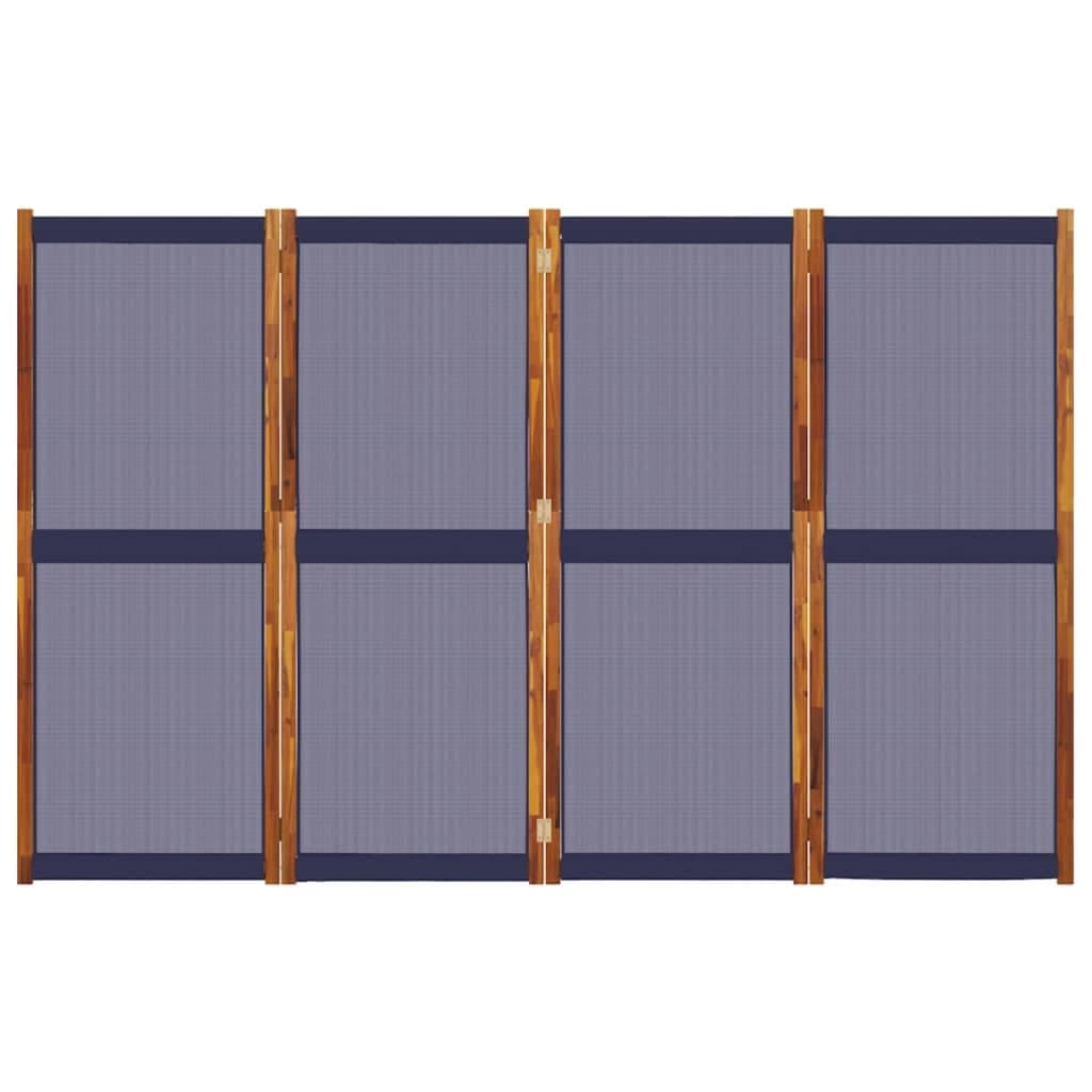 4-Panel Folding Room Divider Screen in Dark Blue