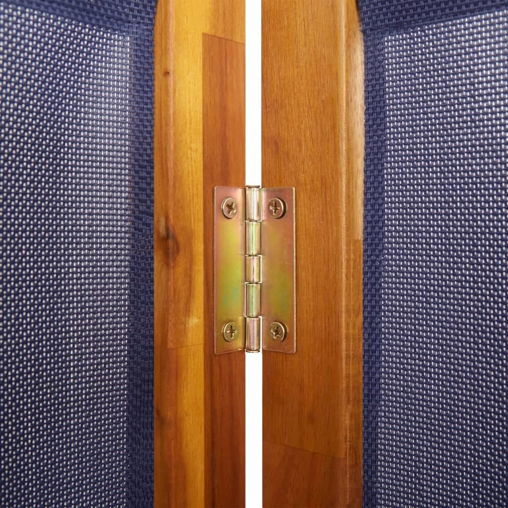 4-Panel Folding Room Divider Screen in Dark Blue