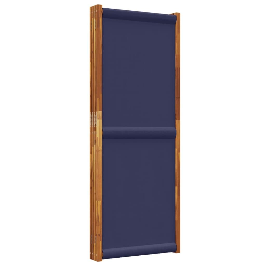 4-Panel Folding Room Divider Screen in Dark Blue
