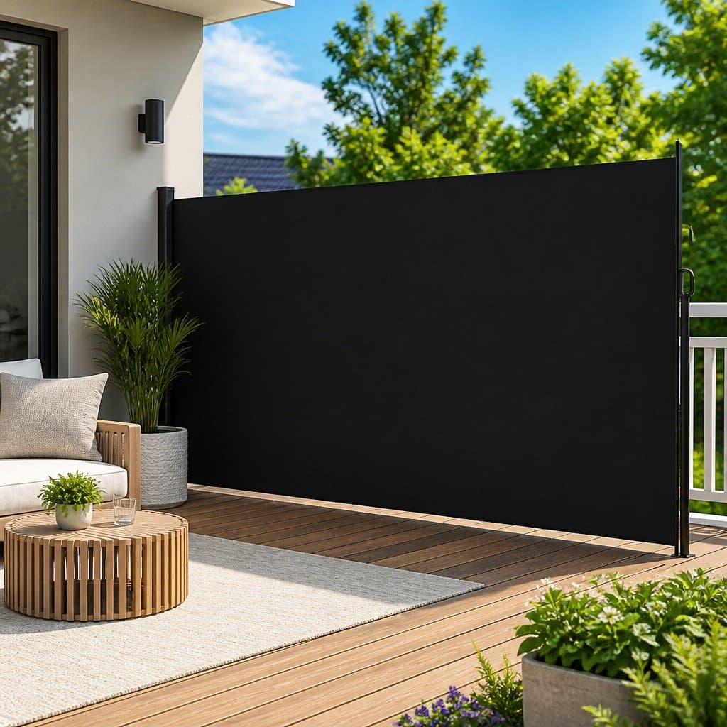 Retractable Side Awning 200x500 cm Black