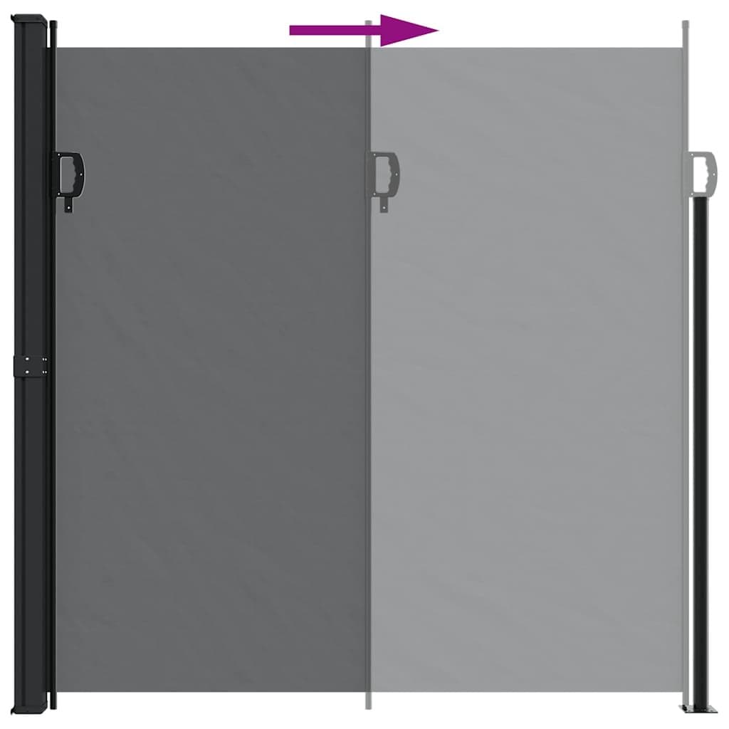Retractable Side Awning 200x500 cm Black