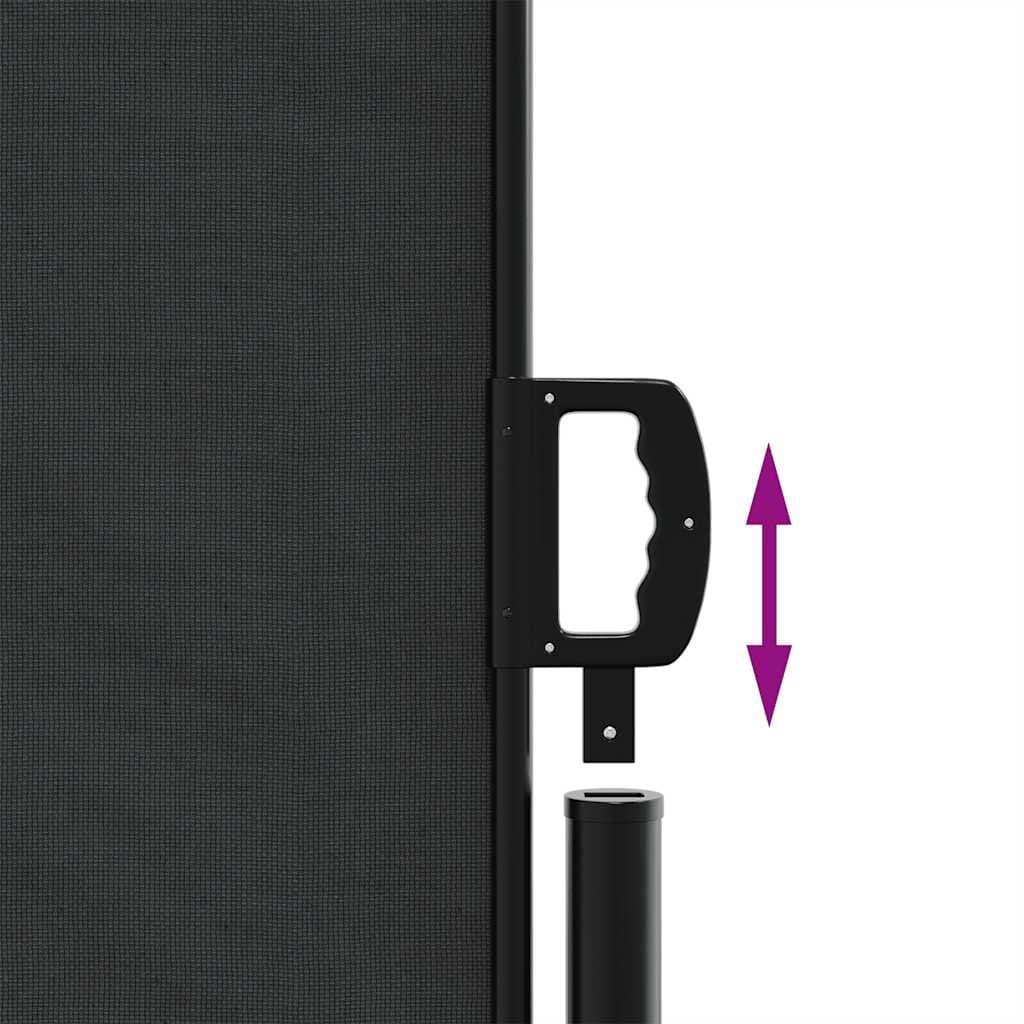 Black Retractable Side Awning 200x600cm