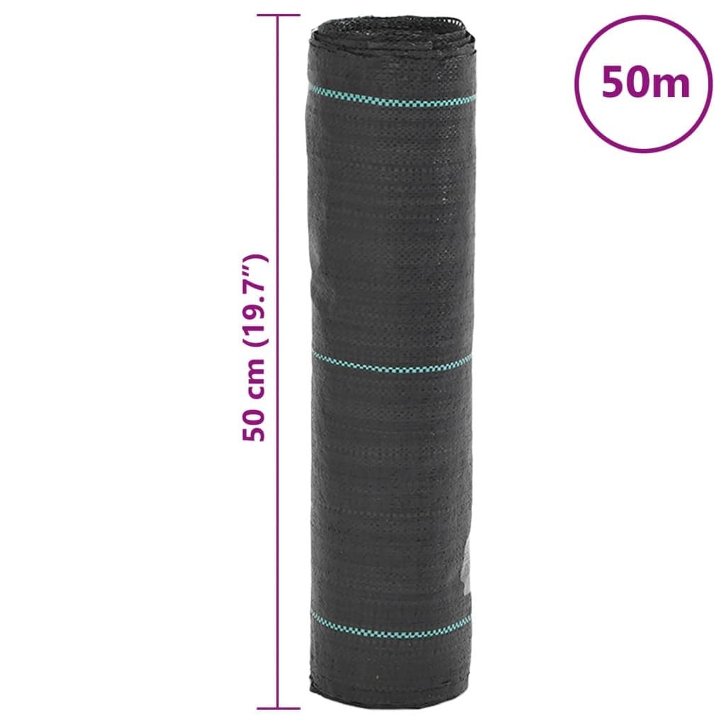 Black Weed Membrane 0.5x50 m PP Garden Fabric