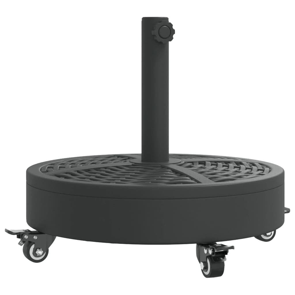 Parasol Base with Wheels Lockable Castors Round 27kg Outdoor Umbrella Stand