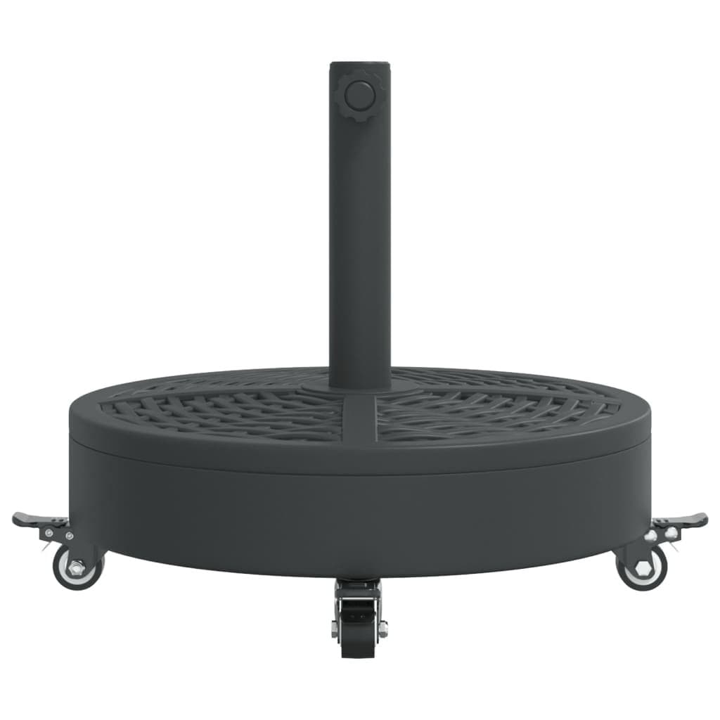 Parasol Base with Wheels Lockable Castors Round 27kg Outdoor Umbrella Stand