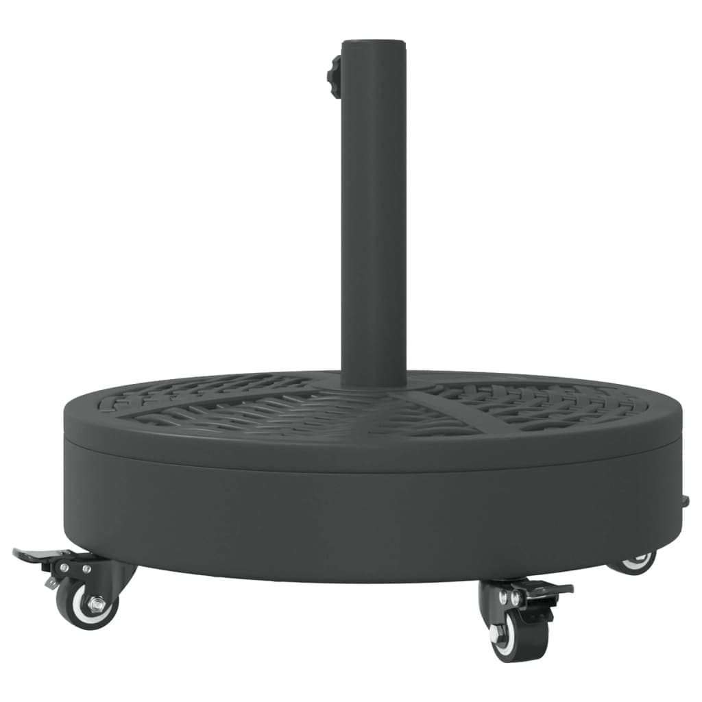 Parasol Base with Wheels Lockable Castors Round 27kg Outdoor Umbrella Stand