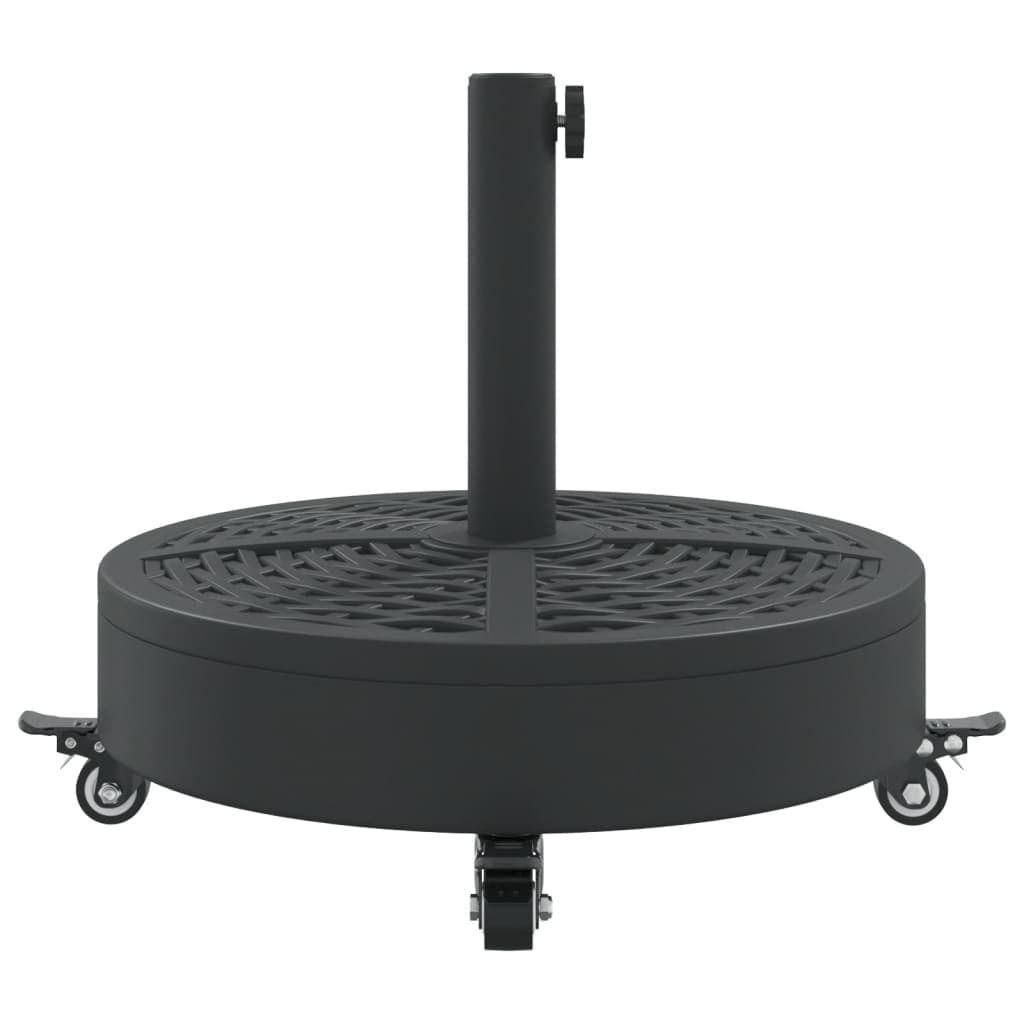 Parasol Base with Wheels Lockable Castors Round 27kg Outdoor Umbrella Stand