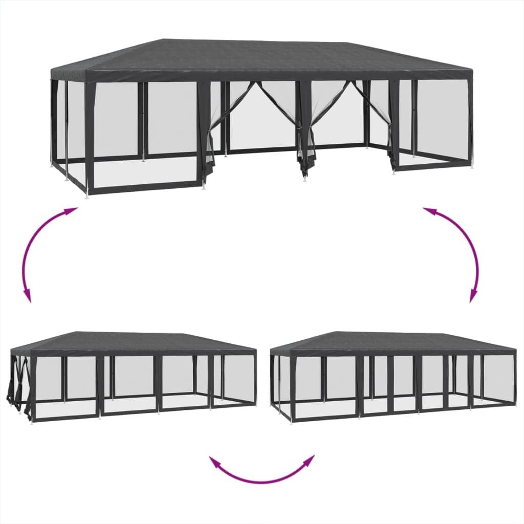 Party Tent Outdoor Gazebo 8x4m with 12 Mesh Sidewalls Garden Canopy Shelter