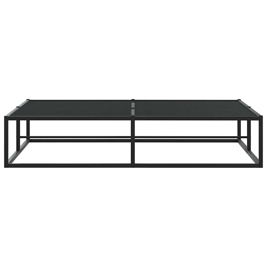 Queen Metal Bed Frame 153x203 cm Black Slatted Base Storage Space