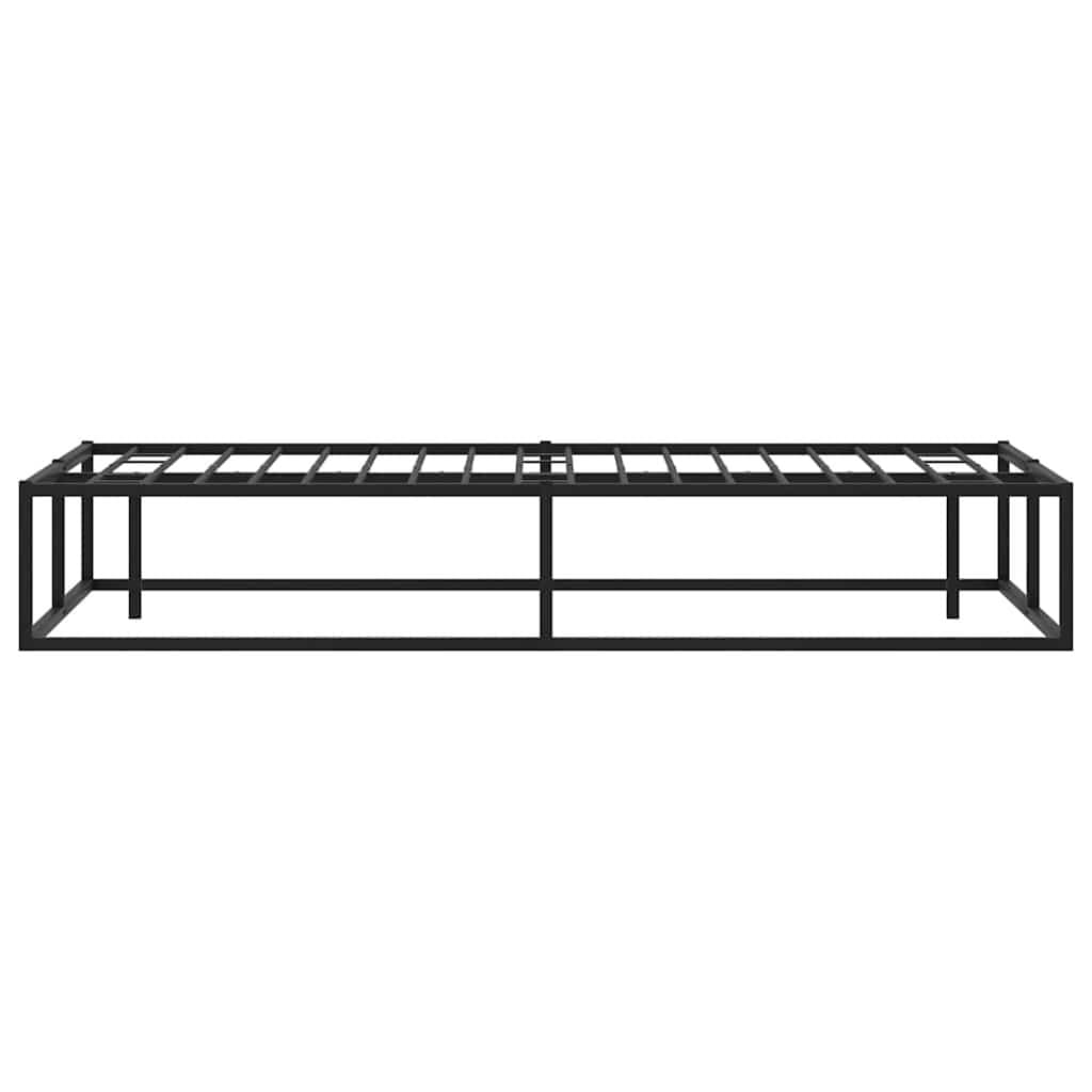 Queen Metal Bed Frame 153x203 cm Black Slatted Base Storage Space