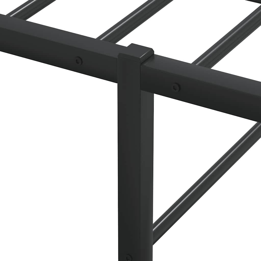 Queen Metal Bed Frame 153x203 cm Black Slatted Base Storage Space