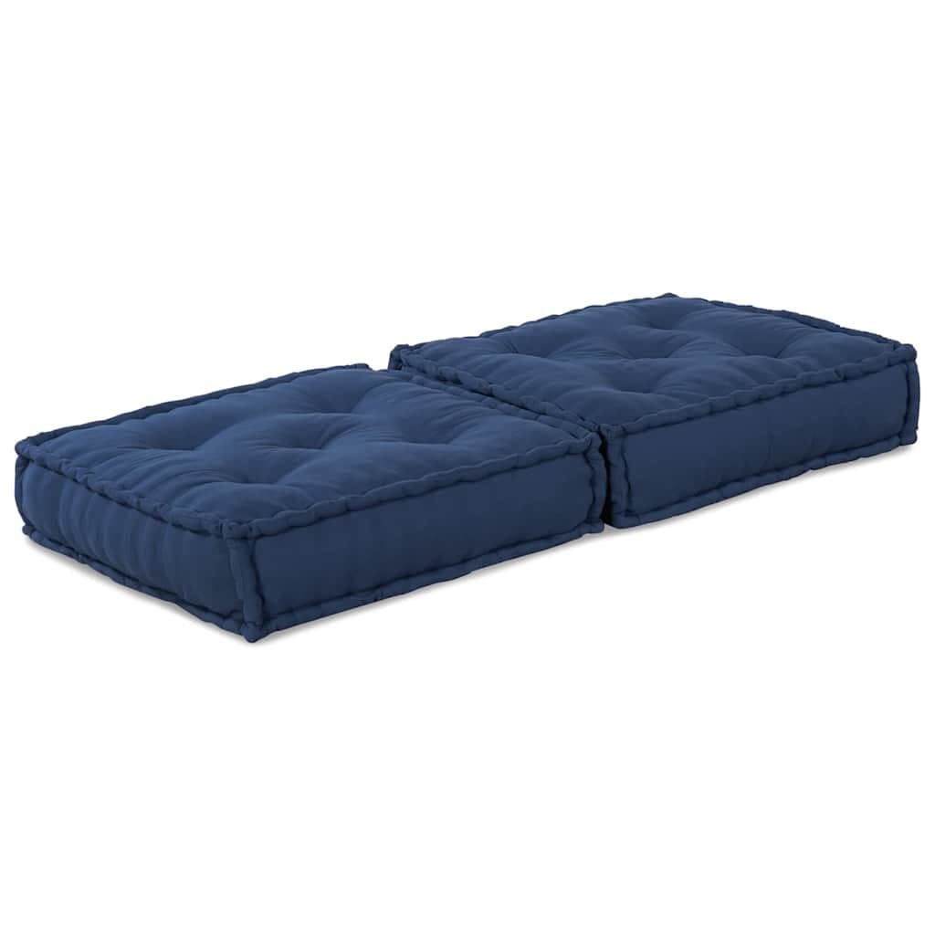 Modular Sofa Unit Blue Fabric 70x70x36cm Indoor Outdoor Lounge Cushion Seating