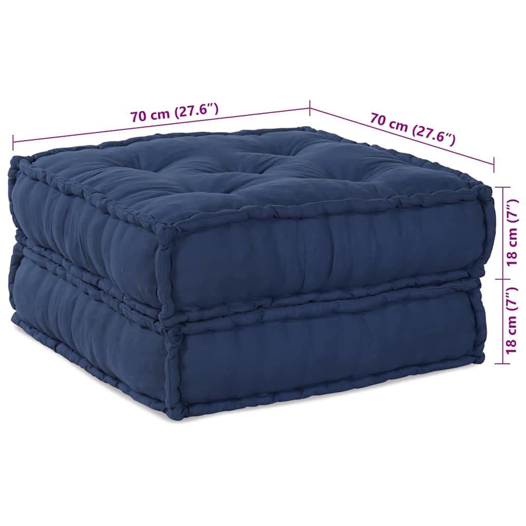 Modular Sofa Unit Blue Fabric 70x70x36cm Indoor Outdoor Lounge Cushion Seating