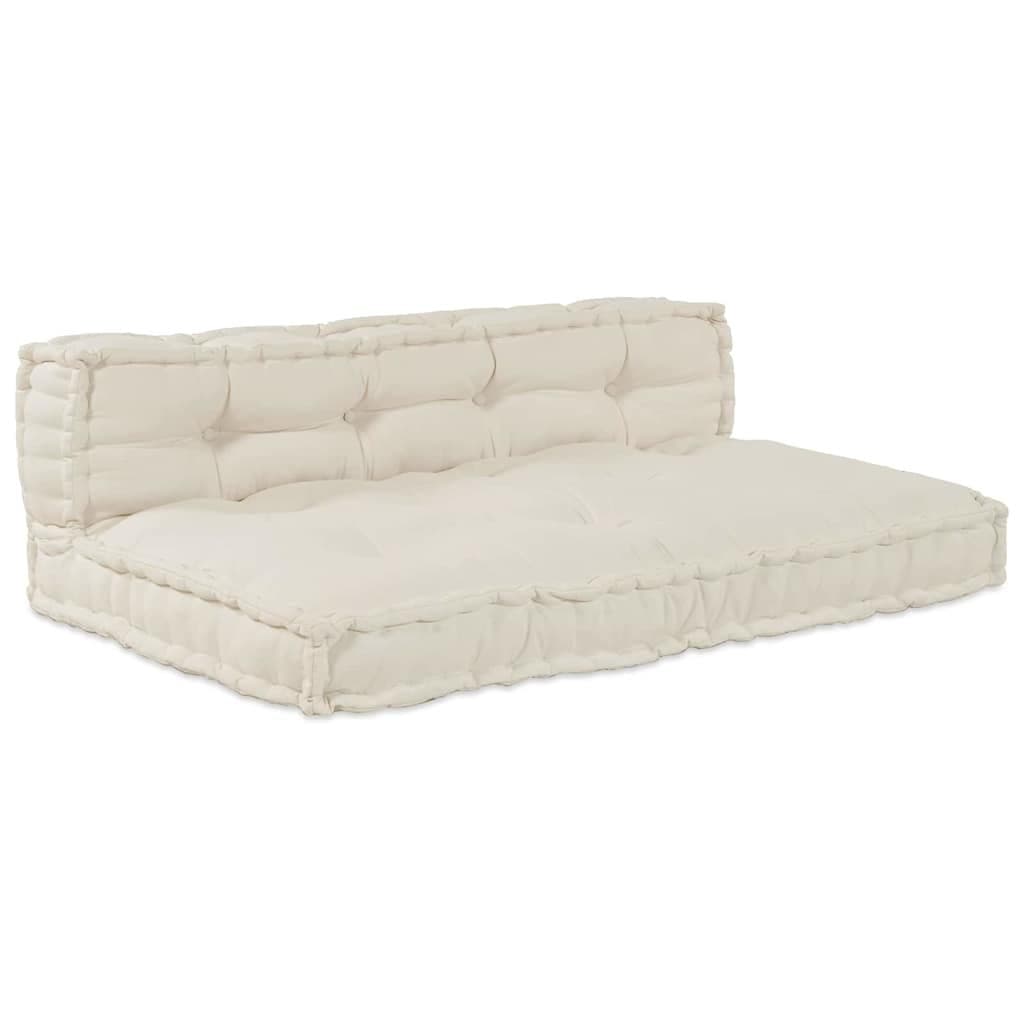 Cream Pallet Sofa Cushions 2 pcs 120 x 80 x 38 cm