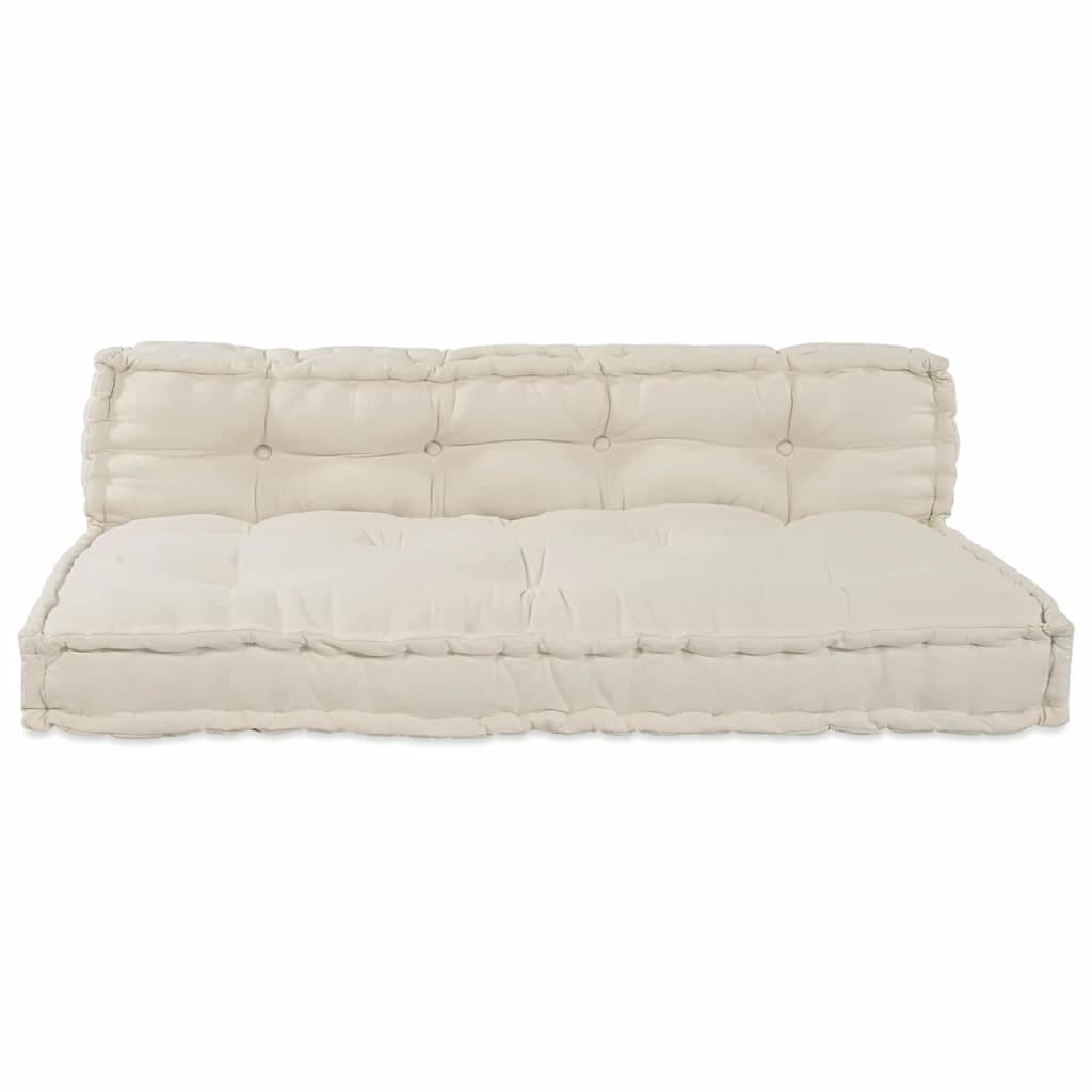 Cream Pallet Sofa Cushions 2 pcs 120 x 80 x 38 cm