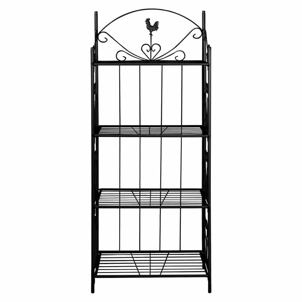 4-Tier Plant Rack Square Black Garden Patio Flower Display Stand Shelf