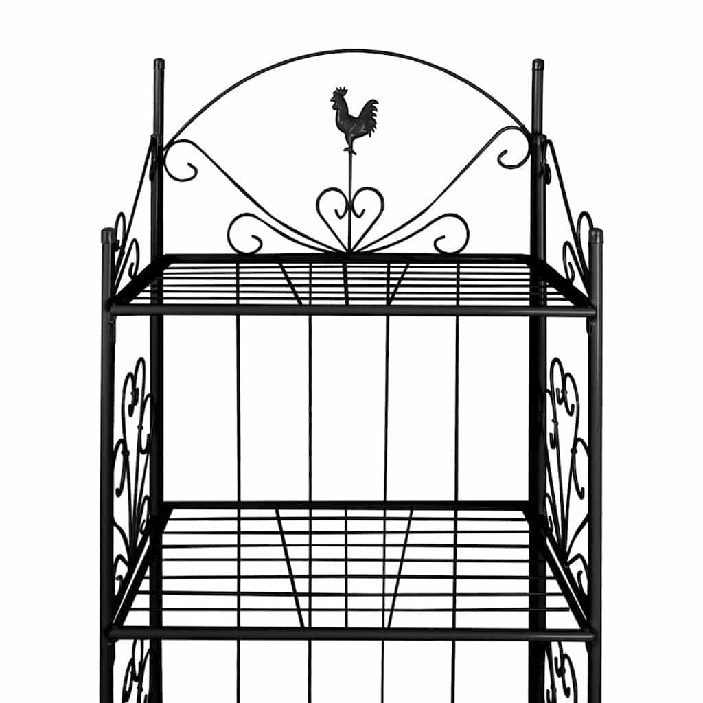 4-Tier Plant Rack Square Black Garden Patio Flower Display Stand Shelf