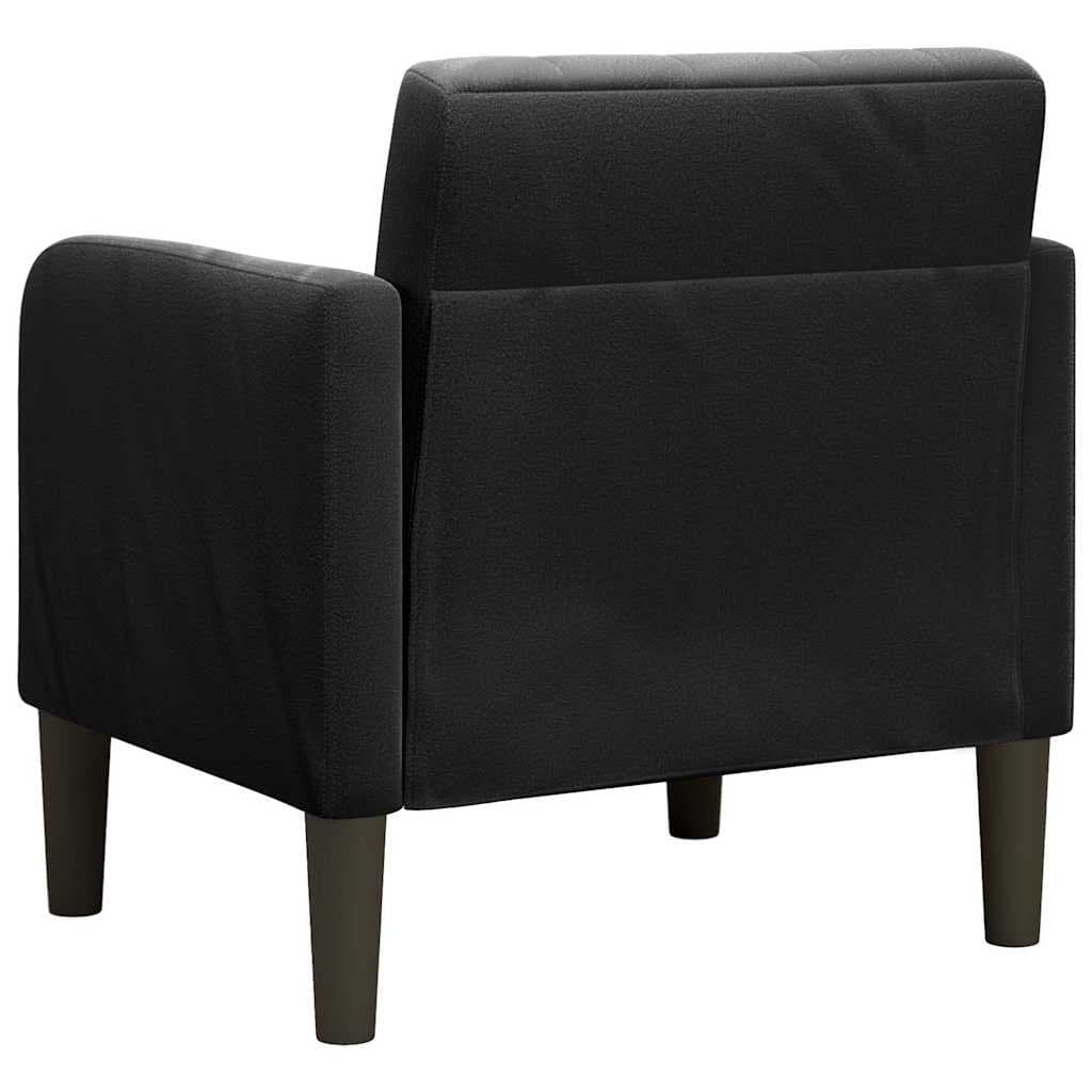 Black Velvet Arm Chair Sofa with Armrests 54cm